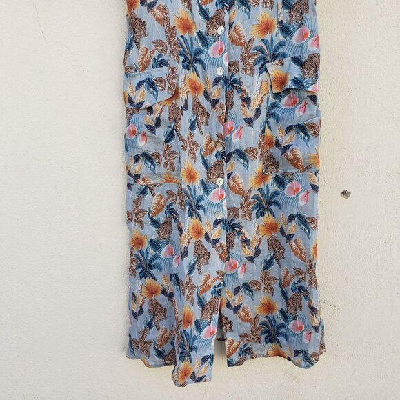 5/$100 SALE - Ei8ht Dreams Michelle Tiger Print Linen Dress - Picture 5 of 8